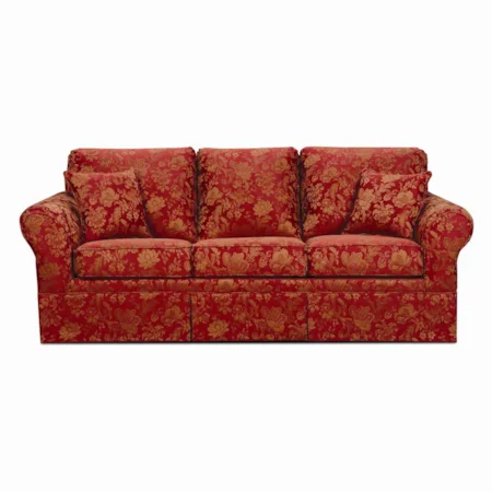Sofa with Rolled Arms & Skirt