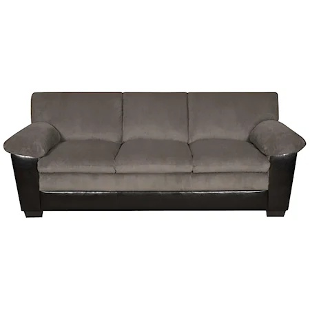 Casual Styled Three Seat Sofa with Soft Textured Upholstery