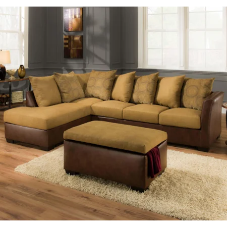 Casual Contemporary Scatterback Sectional Sofa with Chaise