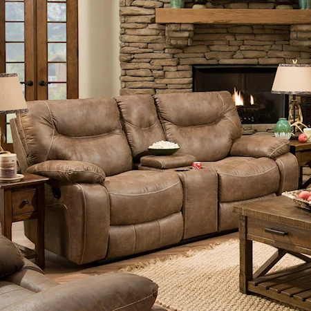 Casual Double Motion Console Loveseat