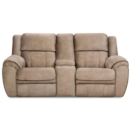 Casual Reclining Console Loveseat with Cupholders
