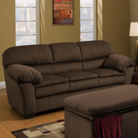 Casual Family Room Sleeper Sofa in Corduroy Fabric