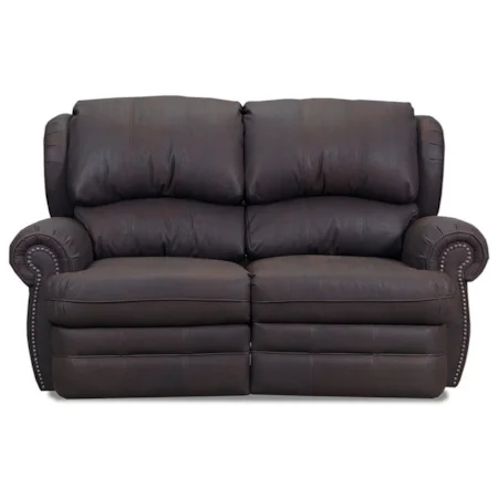 Transitional Power Reclining Loveseat with USB Port