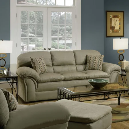 Stationary Sofa with Padded Arms