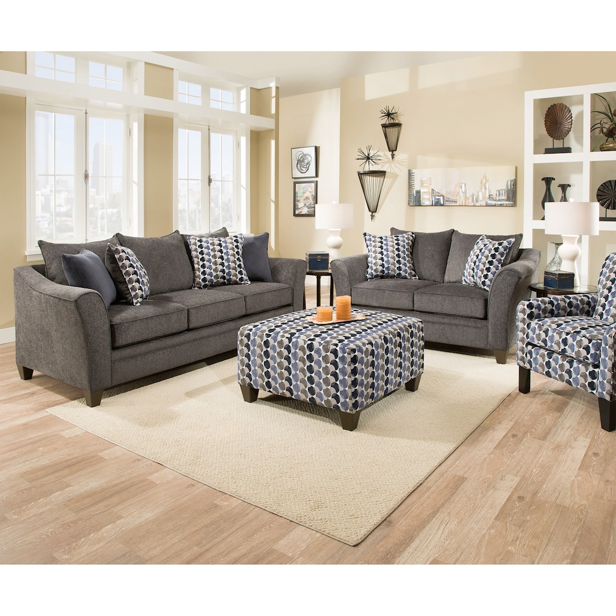 United Furniture Industries 6485 Transitional Loveseat
