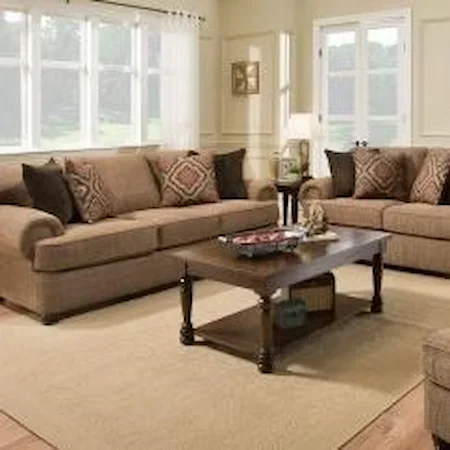 Transitional Sofa with Rolled Arms