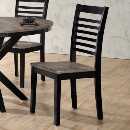 Transitional 2 Pack Side Chair with Ladder Back