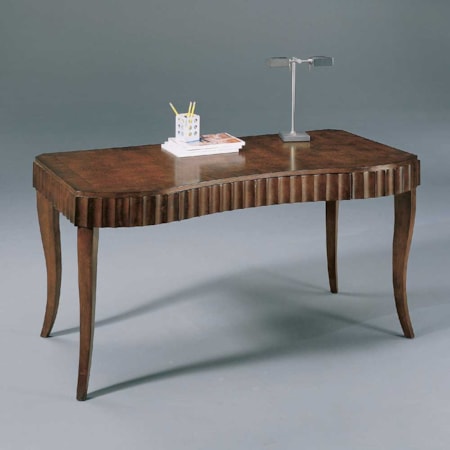 Curved Front Four Leg Wood Top Writing Desk with One Curved Drawer