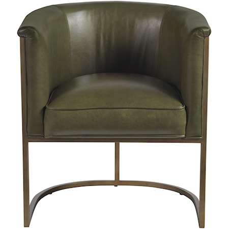 Furniture Classics Occasional Chairs 70947BRN Leather Scoop Chair with  Burlap Back, Jacksonville Furniture Mart