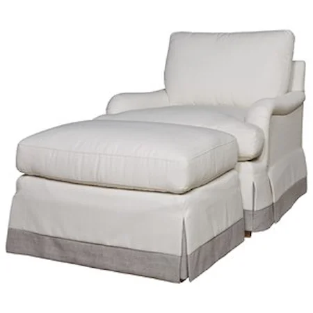 Upholstered Chair & Ottoman Set in Performance Fabric