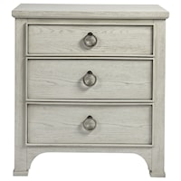 Coastal Nightstand with 3 Drawers