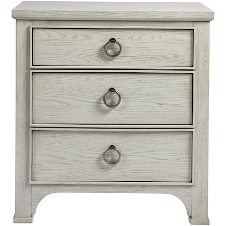 Coastal Nightstand with 3 Drawers