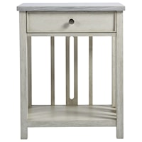 Coastal Bedside Table with Stone Top