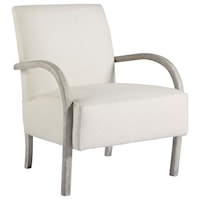 Contemporary Bahia Honda Accent Chair with Rounded Wood Arms