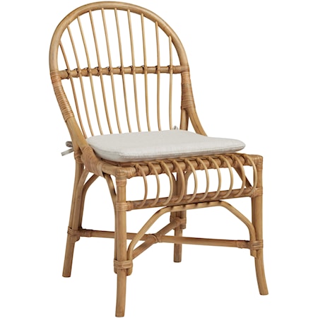 Coastal Side Chair with Rattan and Bamboo