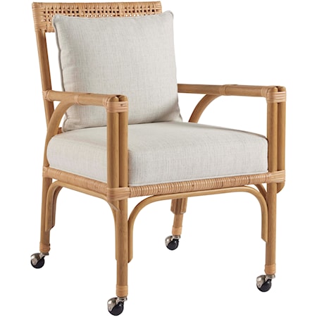Coastal Dining and Game Chair with Split Rattan