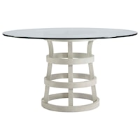 Coastal Round Dining Table with Glass Top