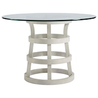 Coastal 44" Round Dining Table with Glass Top