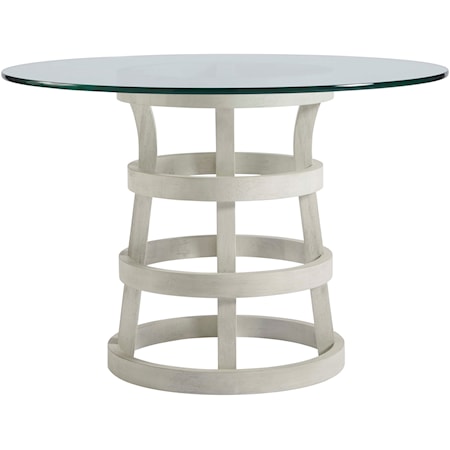 Coastal 44" Round Dining Table with Glass Top