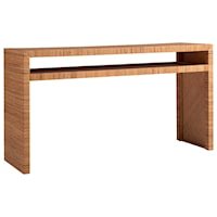 Coastal Console Table with Wrapped Split Rattan