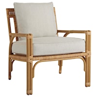 Coastal Accent Chair with Pole and Split Rattan