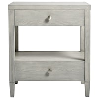 Coastal Nightstand with 2 Drawers