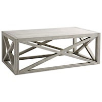 Coastal Cocktail Table with Crisscross Detail