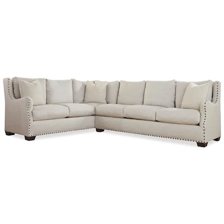 Traditional Sectional Sofa with Nail Head Trim