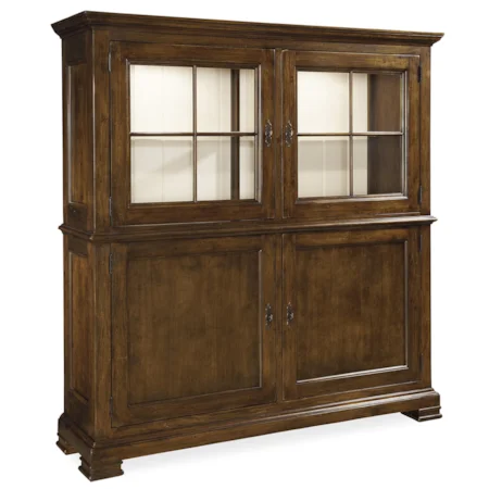 Cabinet with 4 Doors and Wine Bottle Storage and Silverware Tray