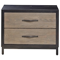 Transitional Two Drawer Nightstand with Power Outlet