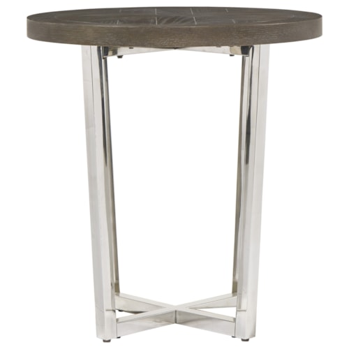 Dorchester End Table with Chrome-Plated Base