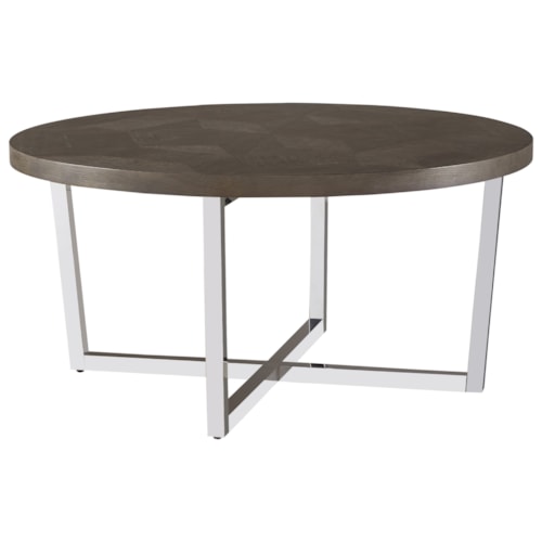 Dorchester Round Cocktail Table with Chrome-Plated Base