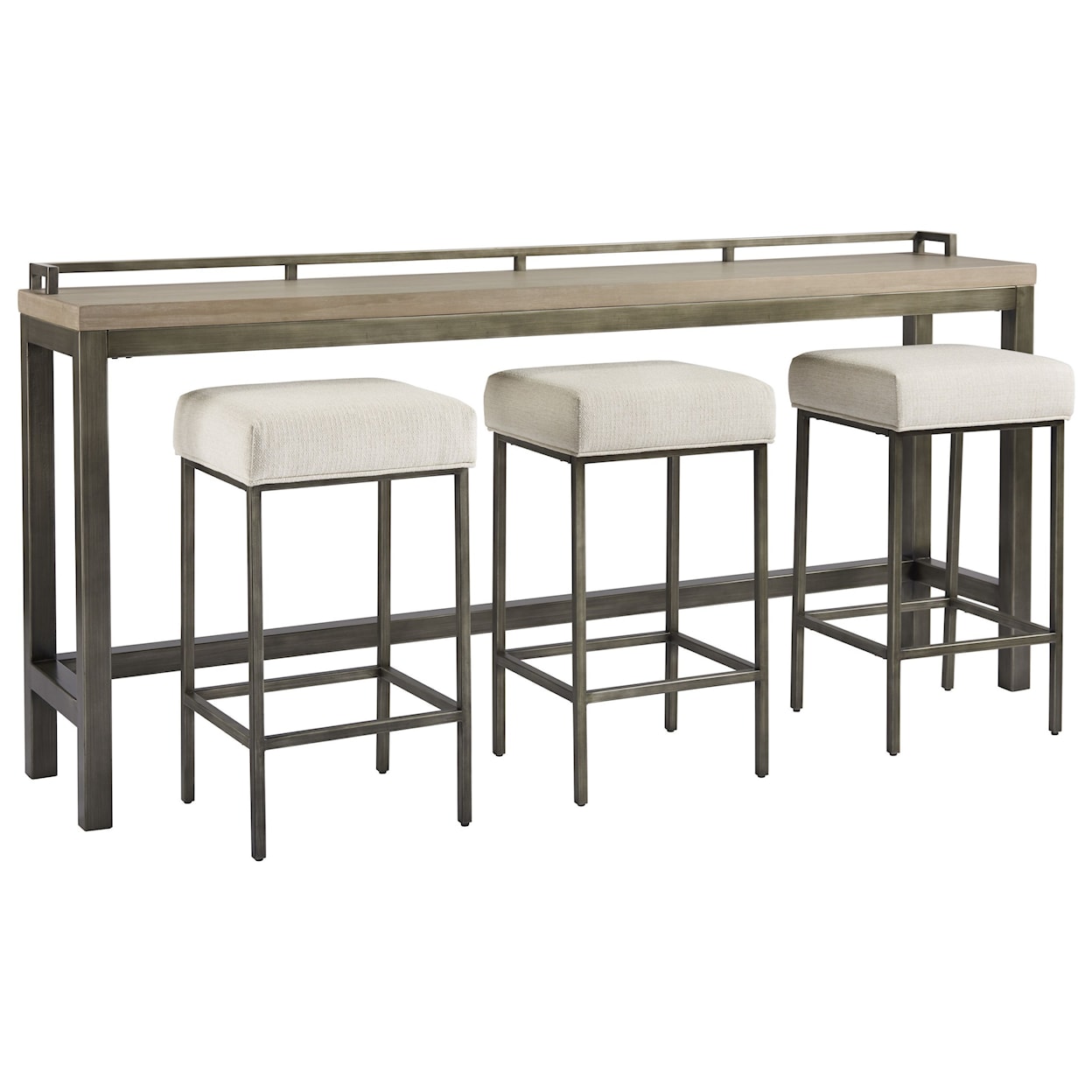 Universal Curated Console Table with 3 Stools