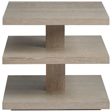 Contemporary Lumin End Table with Open Shelves