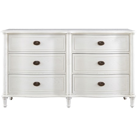 Transitional Drawer Dresser with Shaped Fronts