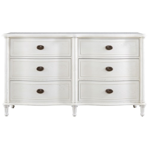 Transitional Drawer Dresser with Shaped Fronts