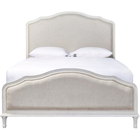 Contemporary King Bed with Upholstered Headboard and Footboard