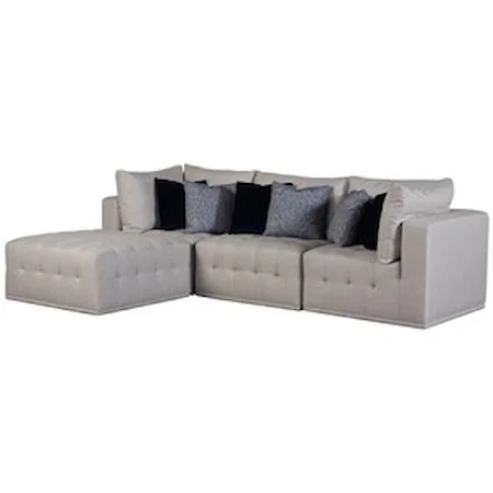 Contemporary 4-Piece Sectional with Button Tufting