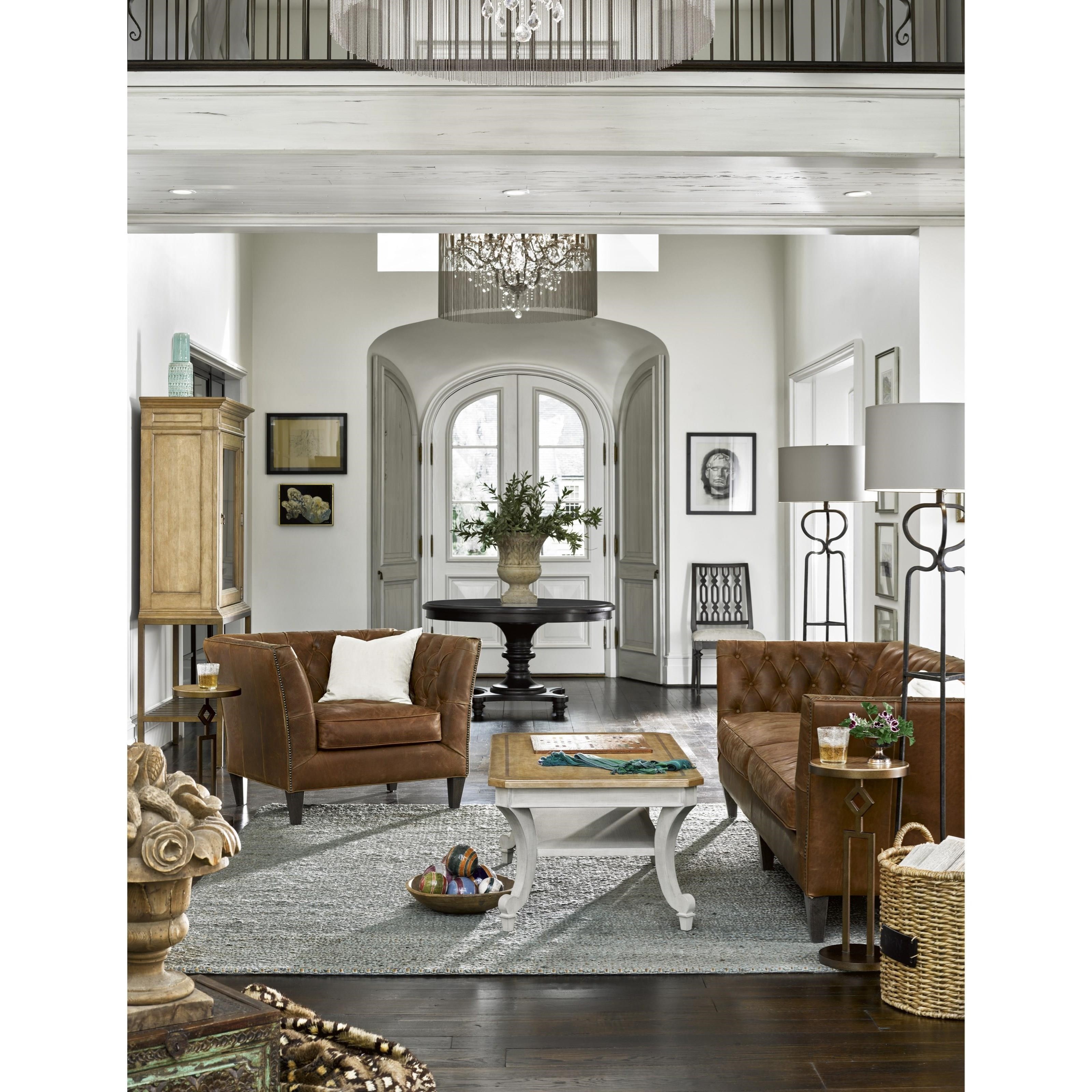 Universal Leather 682511706 Traditional Duncan Sofa in Diamond Tufted