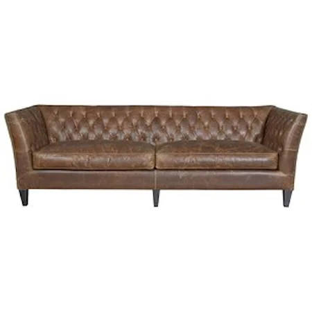 Traditional Duncan Sofa in Diamond Tufted Leather