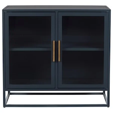 Coastal Metal Kitchen Cabinet with an Adjustable Shelf