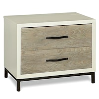 Contemporary 2-Drawer Nightstand with Flip Top Power Supply