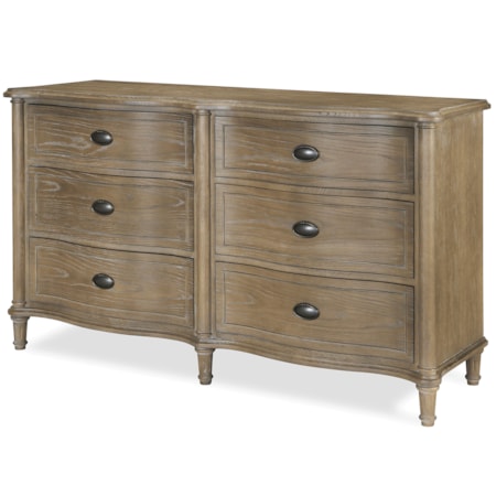6 Drawer Dresser with Shaped Front