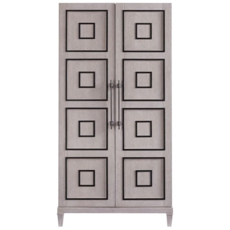 Armstrong Contemporary Armoire with Matte Black Metal Overlays