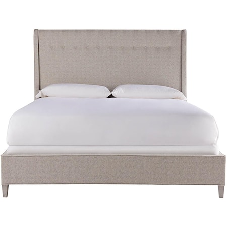 Contemporary Queen Upholstered Bed with Subtle Wing Design