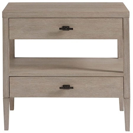 Contemporary 2-Drawer Nightstand