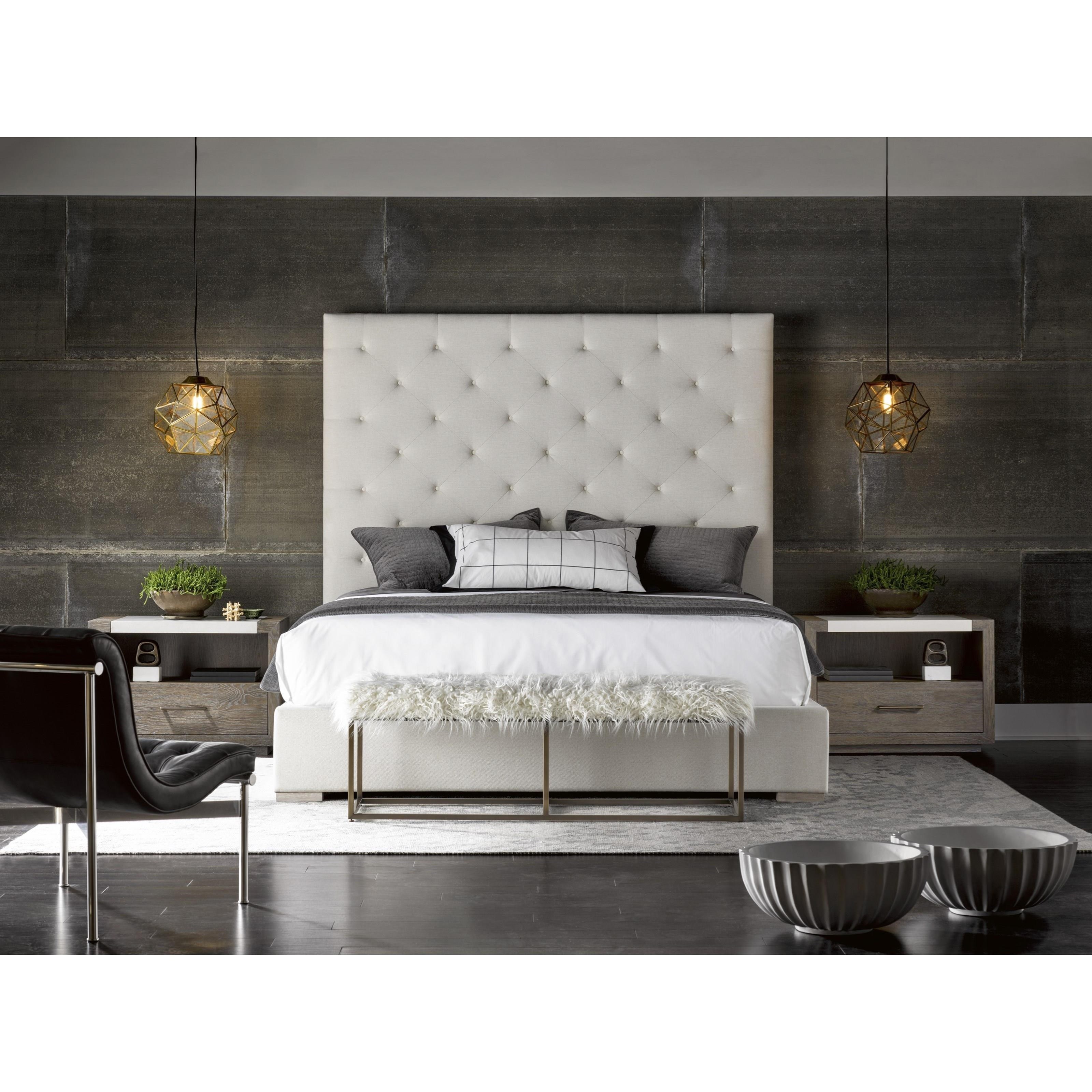 O Connor Designs Modern Brando Cal King Bed with Tufted Headboard