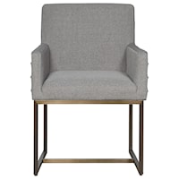 Contemporary Upholstered Arm Chair with Steel Base