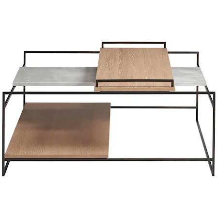 Crawford Contemporary Cocktail Table with Stone Top