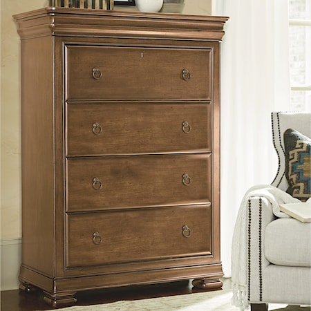 Liberty Furniture Magnolia Manor A244BR43 6 Drawer Lingerie Chest with Felt  Lined Top Drawer, Howell Furniture